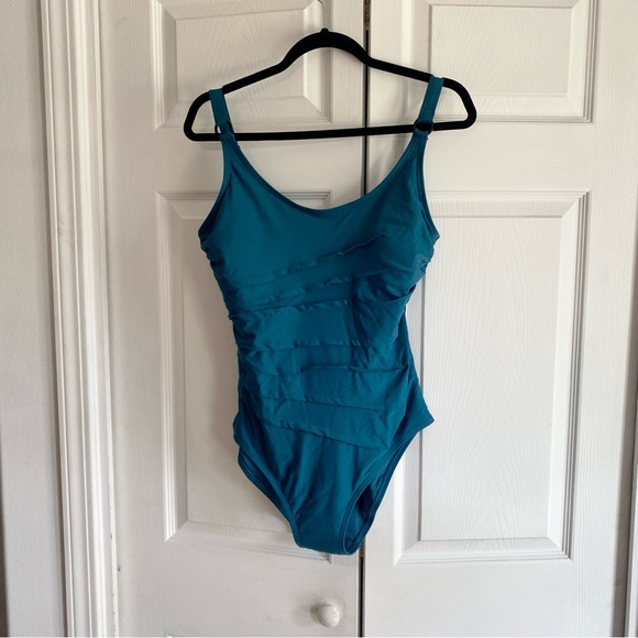 DKNY one-piece swimsuit BLUE LARGE - Picture 1 of 4